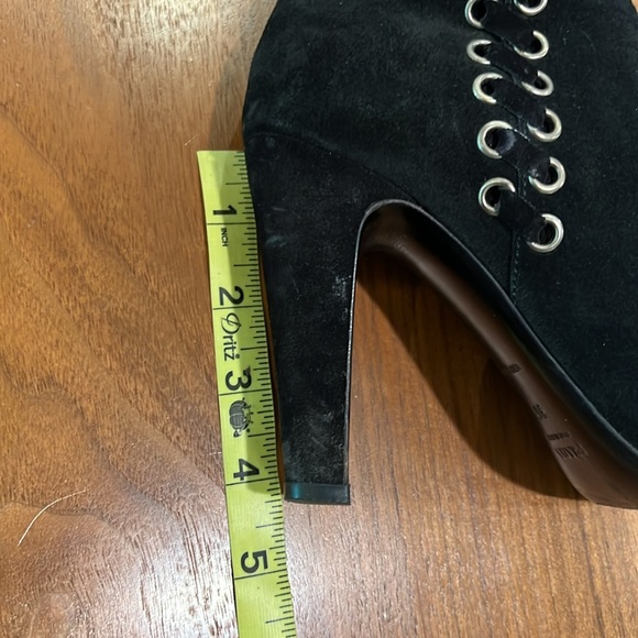 Prada Black Suede Knee High Boots with Brass Rivets - Picture 12 of 13